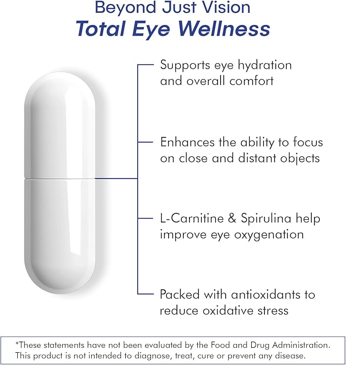 Eye Health Supplement – 14 Essential nutrients for Clear Vision, Blue Light Protection, and Long-Term Eye Health. Supports Clarity and Eye Wellness. 60 Capsules. (3 Pack)