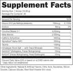 Bucked Up Pre Workout - Best Tasting - 6 Grams Citrulline, 2 Grams Beta Alanine Non Proprietary Blend, Powder (Strawberry Kiwi)