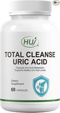 HUJ Total Cleanse Uric Acid - Uric Acid Cleanse Supplement - with Tart Cherry, Celery Seed, Marine Active 10 and Chrysanthemum Extract - Supports Joint and Kidney Health* - 60 Capsules