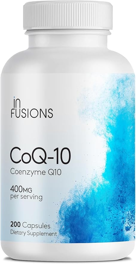 Infusions Pure Extra Strength CoQ10 400mg 200 Capsules High Absorption Gluten Free Non-GMO