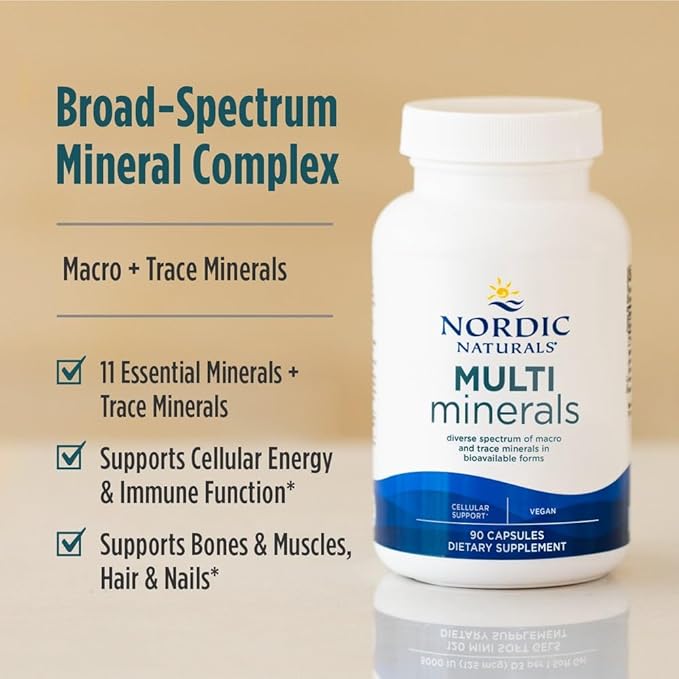 Nordic Naturals Multi Minerals, Unflavored - 90 Capsules - 11 Essential Minerals - Optimal Health & Wellness - Certified Vegan - Non-GMO - 30 Servings