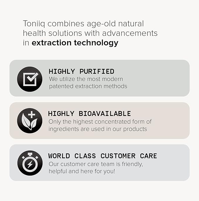 Toniiq NMN Supplement 1200mg - Third Party Tested Stabilized Capsules - 98% Highly Purified for NAD + - 60 Capsules Nicotinamide Mononucleotide Booster Supplement
