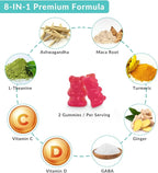 Ashwagandha Gummies, Ashwagandha with L-Theanine, Maca Root, Vitamin D for Women & Men
