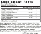 Nutri Organic Turmeric Curcumin Supplement 1425mg - 40x More Bioavailable - 95% Pure Curcuminoids - with Black Pepper, Ginger & Turmeric Oil - 90 Count Capsules, 3rd Party Tested
