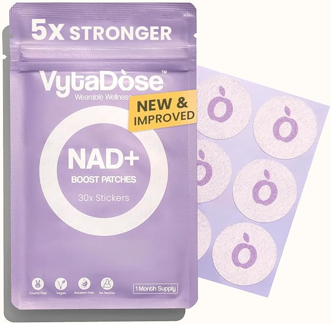 Premium High Dose NAD+ Patches for Women and Men – 5X Stronger - A New Kind of NAD+ Patch for Daily Energy & Focus – Wellness Patches - Water Resistant, Vegan, Extra Strong, 30 pack, 1 Months Supply
