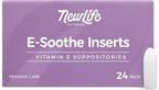NewLife Naturals Vitamin E Vaginal Suppositories 38IU ESoothe - Moisture & Hydration Support - All Natural Estrogen Free Feminine Care - 24 Inserts