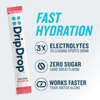DripDrop Sugar Free Hydration Packets - Zero Classic Variety Pack - Single Serve Electrolytes Powder Drink Mix - Lemon Lime, Watermelon, Peach, Passion Fruit - Non-GMO, Gluten Free, Vegan - 16 Sticks