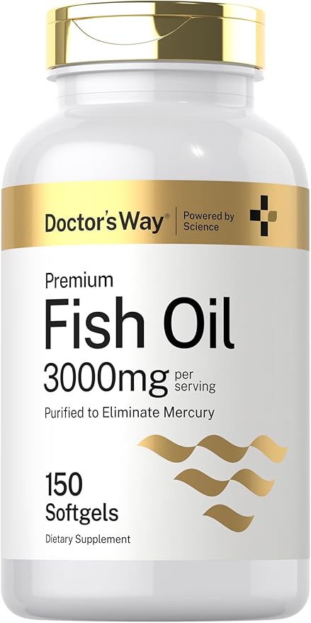 Doctor's Way Fish Oil 3000mg | 150 Softgels | Omega-3 with EPA and DHA | Non-GMO, Gluten Free Supplement