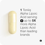 Toniiq 1000mg Ultra High Strength Alpha Lipoic Acid Capsules - Highly Purified 99%+ USP Standard - 120 Capsules ALA Supplement
