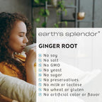 Earth's Splendor Ginger Root 550 mg Supplement for Men & Women, Supports Digestive Health, No Artificial Color or Preservatives (550 mg, 100 Capsules)
