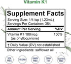 HoneyCombs Vitamin K Drops Newborn Oral Vitamin K for Newborns, and Adults Liquid Vitamin K1 Phytonadione Also k1 for Dark Under Eye Circles and Skin - Bottle - Made in USA(16 Fl oz)