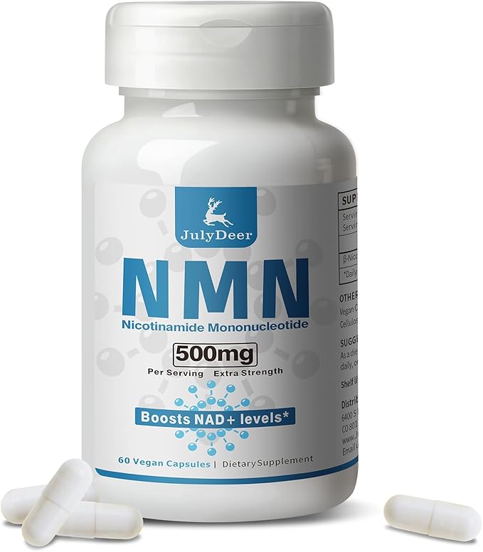 NMN 500mg, Max Absorbency & Fast-Acting NMN Supplement, 99% Pure NMN (Nicotinamide Mononucleotide) for Boosts NAD+ Levels, Cell, Immune, Energy, Muscle, Anti-Aging, Longevity, Women & Men