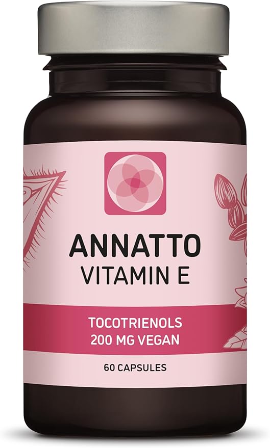 Annatto Tocotrienols Vegan Vitamin E Supplement, Tocopherol Free, Eannatto Capsules Without PAH's and contaminants - Improved from Deltagold - 200mg - Non-GMO & Antioxidant (60)