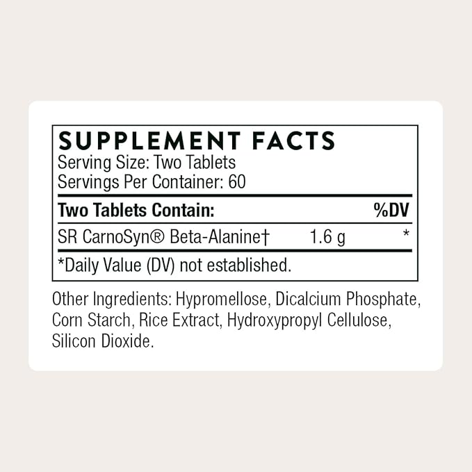 THORNE - Beta Alanine Sustained Release - Supports Muscle Output & Endurance - Helps Reduce Fatigue & Soreness* - Amino Acid Supplement - NSF Certified for Sport - Gluten & Dairy-Free - 120 Tablets