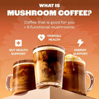 RYZE SUPERFOODS Mushroom Medium Roast Coffee USDA Organic with 6 Adaptogenic Mushrooms, USA Grown Instant Coffee for Better Energy, Focus Digestion Immunity with Lions Mane & Turkey Tail 30 Servings