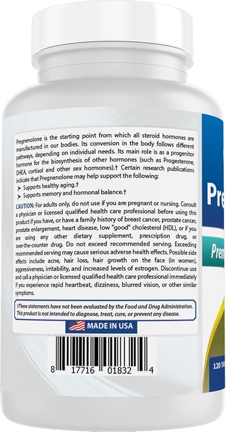 Best Naturals Pregnenolone 100 mg 120 Tablets