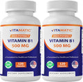 Vitamatic Vitamin B1 (Thiamine) 500mg – 2 Pack (240 Capsules Total)