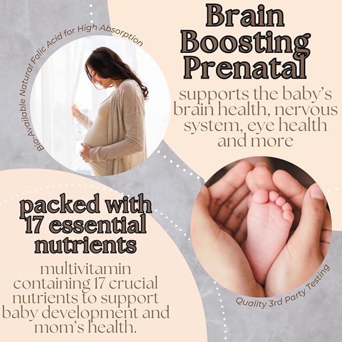 Research Labs Prenatal Vitamins for Women 2 Fer 1 Ad: 6X More Bioavailable Methylated Folate Folic Acid MTHF 5 | Supports Brain Development, Healthy Growth