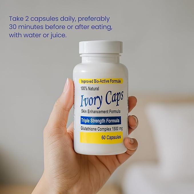 Ivory Caps Glutathione Complex 1500mg – Triple Strength Skin Enhancement Formula with Alpha Lipoic Acid & Milk Thistle – High Potency Glutathione Capsules – Vegan, Non-GMO – 60 Capsules x 5 Bottles