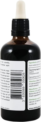 2.2% Lugol's Iodine Solution 3.4 Fl Oz | Pharmaceutical Grade Ingredients | Lugols Solution Made with Iodine and Potassium Iodide | Third-Party Tested | Heiltropfen®