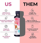 LIVS Beauty Plus Gummy Vitamins - Biotin Gummies for Hair, Skin and Nails | Natural, Gluten-Free, Non-GMO Beauty Supplement with Vitamin A, C, E, B12, D2, Zinc & More - Cream Soda Flavor - 60 Ct