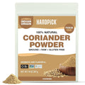 HANDPICK Coriander Powder (14oz) 100% Natural Ground Coriander | Premium Quality and High Value | Non-GMO, Gluten Free, Sourced from India | No Adulterations | Packed in Resealable Ziplock Pouch