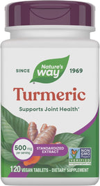 Nature's Way Turmeric Premium Extract - Supports Joint Health* - Non-GMO Project Verified - 500 mg per Serving - Joint Supplement Turmeric Tablets* - Gluten Free - 120 Tablets