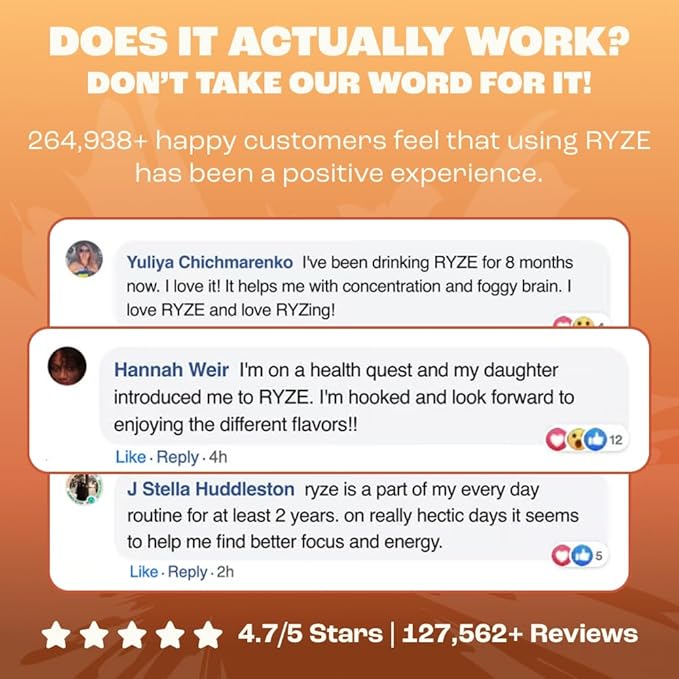 RYZE SUPERFOODS Mushroom Medium Roast Coffee USDA Organic with 6 Adaptogenic Mushrooms, USA Grown Instant Coffee for Better Energy, Focus Digestion Immunity with Lions Mane & Turkey Tail 30 Servings