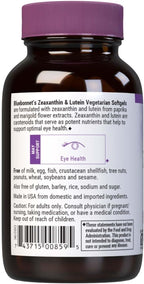 Bluebonnet Nutrition Zeaxanthin & Lutein, Eye Health*, Gluten-Free, Dairy-Free, 60 Vegetarian Softgels, 60 Servings