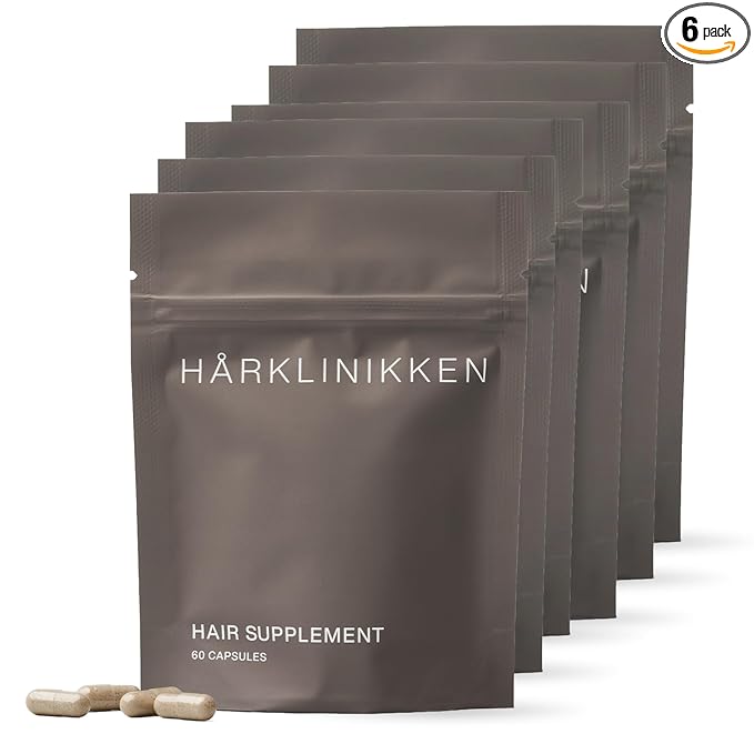 Harklinikken Hair Supplement - 60 Capsules, Pack of 6 - Visibly Thicker, Denser Hair in 3+ Months - Suitable for Men & Women