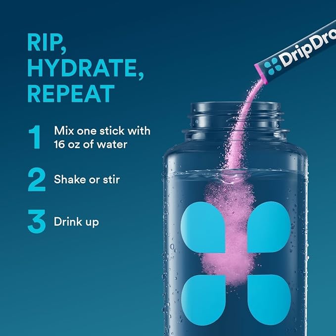 DripDrop Hydration Packets - Bold Variety Pack - Single Serve Electrolytes Powder Drink Mix - Watermelon, Berry, Lemon, Orange - Non-GMO, Gluten Free - 16OZ Serving Size - 80 Sticks - Value Pack