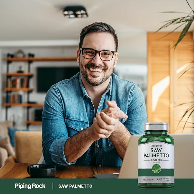 Piping Rock Saw Palmetto for Men and Women | 250 Capsules | Herb Extract Supplement | Serenoa Repens | Non-GMO, Gluten Free