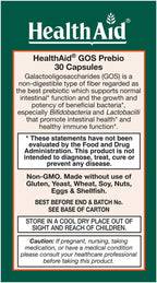 HealthAid GOSPrebio, Prebiotic Fiber, Once Daily, 30ct, Helps Proliferation of Beneficial Bacteria in the Gut, Galactooligosaccharides