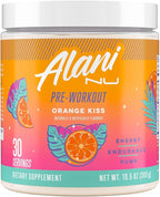 Alani Nu Pre Workout Powder Orange KISS, Amino Energy Boost, Endurance Supplement, Sugar Free, 200mg Caffeine, L-Theanine, Beta-Alanine, Citrulline, 30 Servings