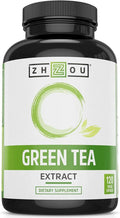 Zhou Green Tea Extract Capsules with EGCG, Natural Energy, Mental Focus, Immune Health, Antioxidant and Heart Support, Non-GMO, Vegan, Gluten Free, 120 Capsules