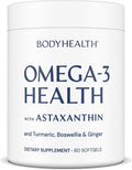 BodyHealth Omega 3 Health, Fish Oil Supplement for Women and Men, Heart and Brain Health, Fish Oil Pills, Fatty Acid Supplements, Omega 3 Vitamins - 60 Soft Gels