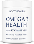 BodyHealth Omega 3 Health, Fish Oil Supplement for Women and Men, Heart and Brain Health, Fish Oil Pills, Fatty Acid Supplements, Omega 3 Vitamins - 60 Soft Gels