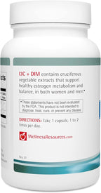Wellness Resources I3C + DIM for Healthy Estrogen Metabolism, Detoxification (60 Capsules) - 300mg I3C + 100mg DIM - Vegan, Gluten-Free