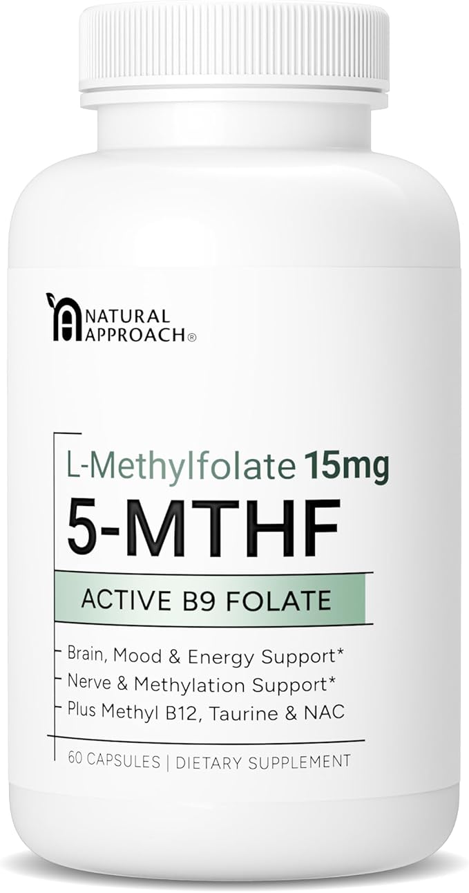 L-Methylfolate 15mg | 5-MTHF (Active B9) with Methyl B12, D3, NAC & Taurine | Premium Methylated Folate Supplement for Daily Use | Mood, Energy & Cognitive Support | 60 Capsules