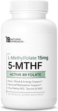L-Methylfolate 15mg | 5-MTHF (Active B9) with Methyl B12, D3, NAC & Taurine | Premium Methylated Folate Supplement for Daily Use | Mood, Energy & Cognitive Support | 60 Capsules
