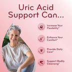 Herbal Uric Acid Support Formula - Kidney & Uric Acid Cleanse & Detox with Chanca Piedra Tart Cherry Celery Seed Bromelain & Cranberry Extract - Made in a GMP Certified Facility (90 Servings)