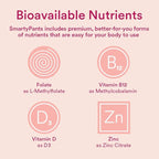 SmartyPants Women's Multivitamin Gummies: Omega 3 Fish Oil (EPA/DHA), Methylfolate, CoQ10, Vitamin D3, C, Vitamin B12, B6, A, K & Zinc, Inositol, Gluten Free, 120 Count (20 Day Supply)