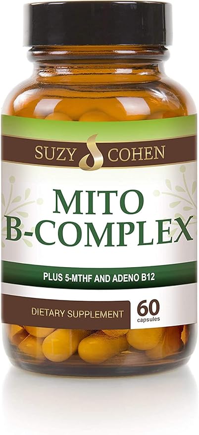 Script Essentials Suzy Cohen, Mito B Complex Dietary Supplement, 5-MTHF, Adeno B12, Methylation Support, Supports Healthy Nervous System, Boost Energy, Vitamin B, 60 Servings