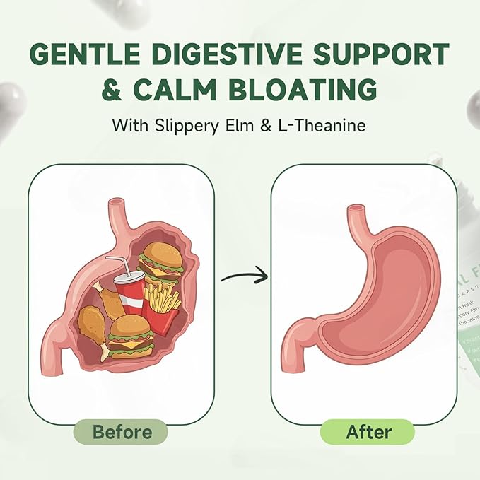 Fiber Supplement Capsules-Psyllium Husk Powder 1500mg & Slippery Elm for Digestive Health & Regularity,Effortless Bowel Movements-Natural Prebiotic Fiber,Non-GMO-Gentle Daily Fiber,Women & Men-120Caps
