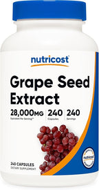 Nutricost Grape Seed Extract 240 Capsules for 240 Servings Per Bottle - GMO Free and Gluten Free, Vegetarian Friendly