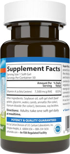 Carlson Laboratories Super Beta Carotene-25,000 IU (7,500 mcg RAE) 50 Softgel