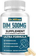 DIM 500MG Supplement Ultra Formula – Hormone Metabolism & Estrogen Balance Support for Women & Men – Diindolylmethane with Black Pepper Extract for Maximum Absorption – Vegan & Soy-Free – 60 Capsules