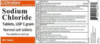 Sodium Chloride Tablets 1 gm, USP Normal Salt Tablets - 300 Tablets (1 Pack of 300 Tablets) by CitraGen Pharmaceuticals, Inc.