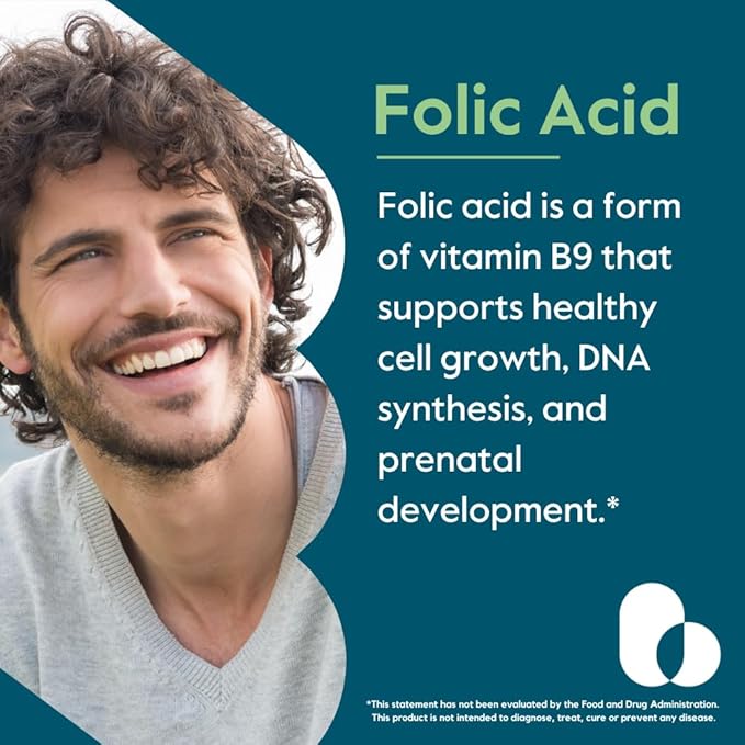 BESTVITE Folic Acid 1000mcg (Vitamin B9) (240 Vegetarian Capsules) - No Dicalcium Phosphate - No Stearates -No Silicon Dioxide - Non GMO - Gluten Free