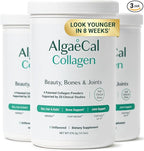 ALGAECAL Collagen - 4 Clinically-Supported Peptides VERISOL®, FORTIGEL®, UC-II®, FORTIBONE®, Anti-Aging Hydrolyzed Collagen Powder, 3 Packs, Made in USA